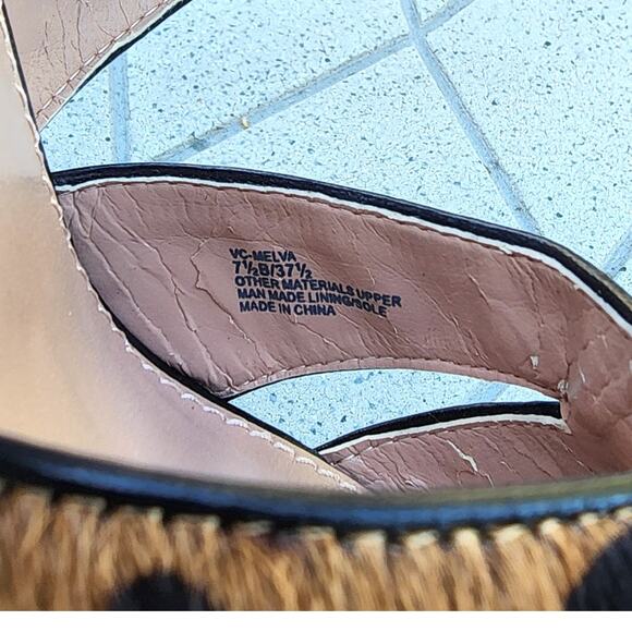 Vince Camuto Melva Leopard Print Calf Hair Strappy Stiletto Sandals 7.5 - Picture 7 of 14